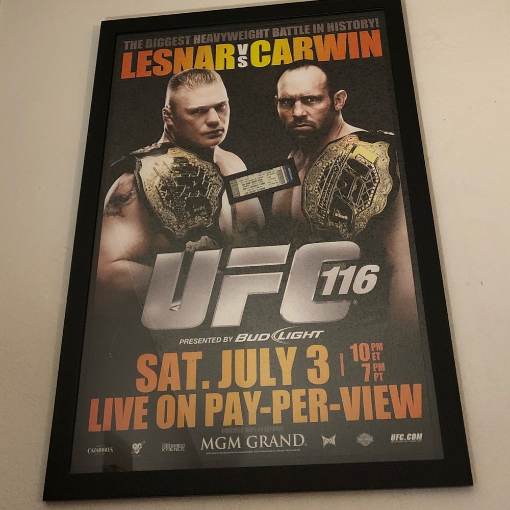 UFC 116 FRAMED POSTER WITH TICKET SUB